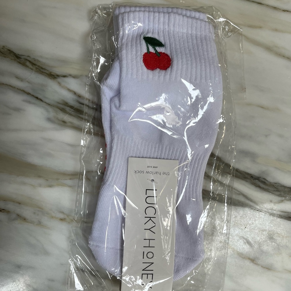 NWT Lucky Honey Grip Socks 🍒